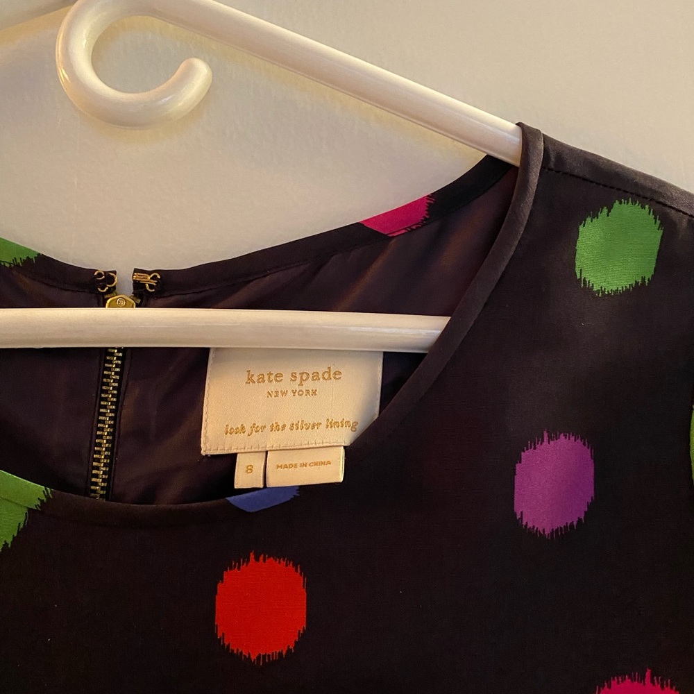 KATE SPADE Silk Belina Polka Dot Shift Dress 8 - Picture 6 of 8